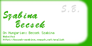 szabina becsek business card